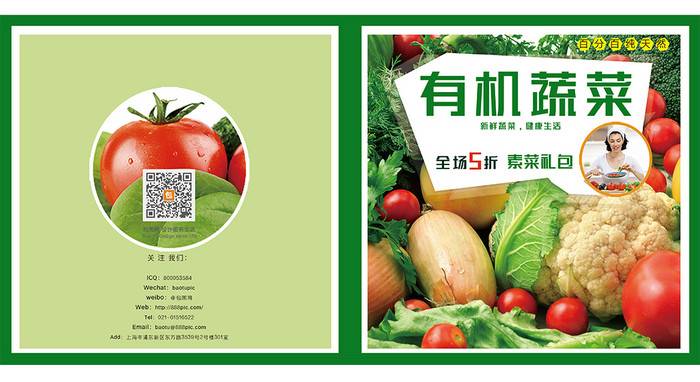 有机蔬菜天然农产品天然蔬菜绿色画册封面