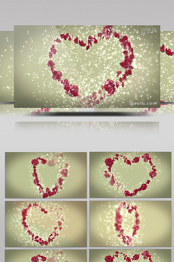 高清心形玫瑰花瓣浪漫婚礼背景视频图片