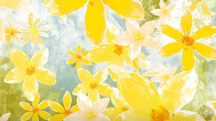 水墨水彩黄色花瓣旋转动态背景视频素材