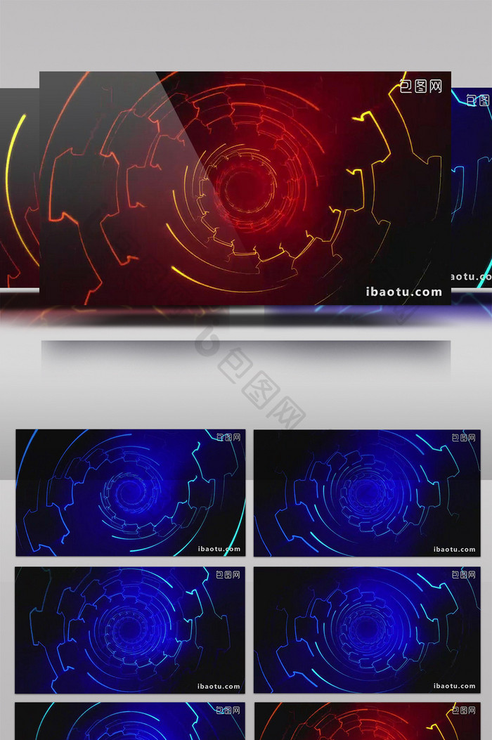 具有科技感的虚拟光效隧道循环视频素材