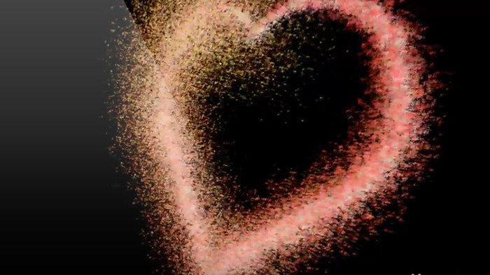 4K金粉粒子心形特效LED背景视频