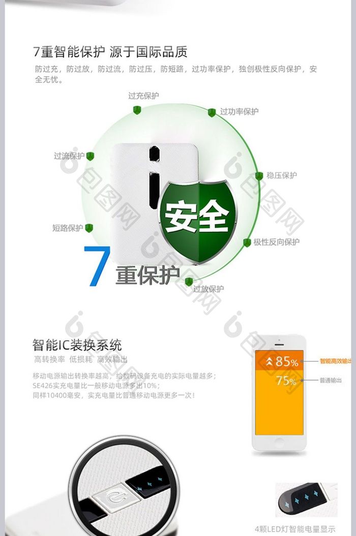 淘宝移动电源数码电器充电宝充电器详情主图