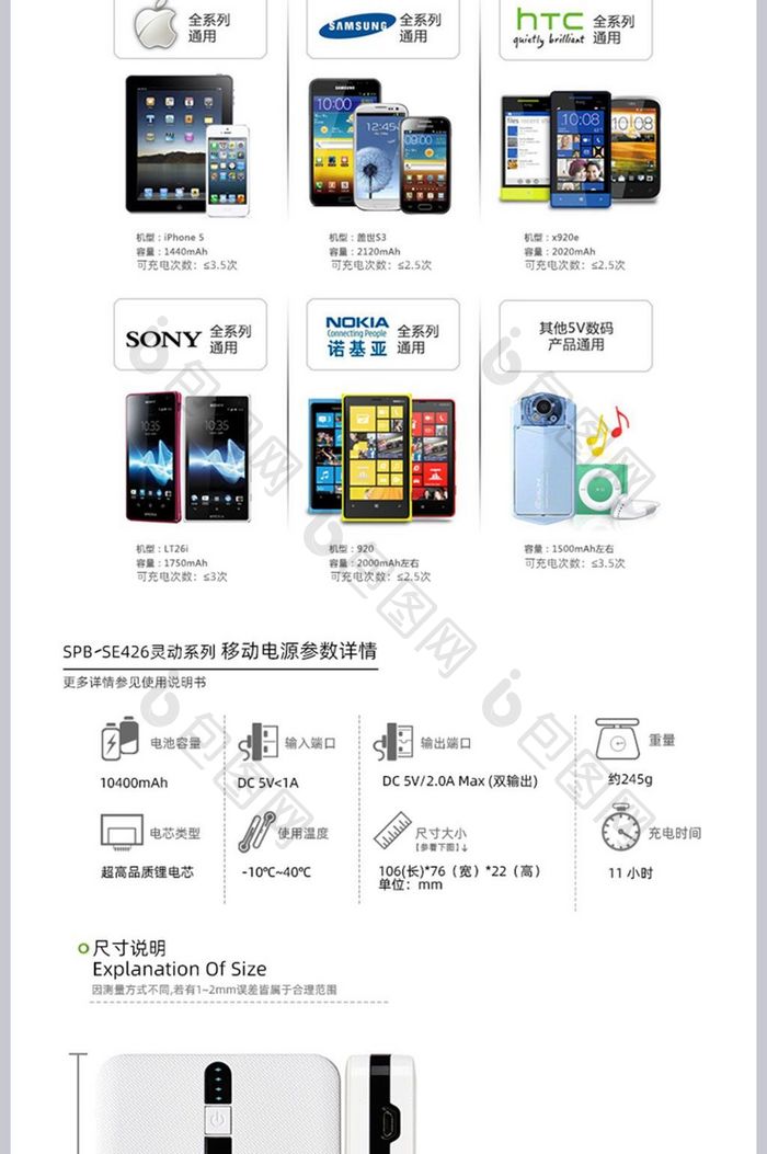 淘宝移动电源数码电器充电宝充电器详情主图