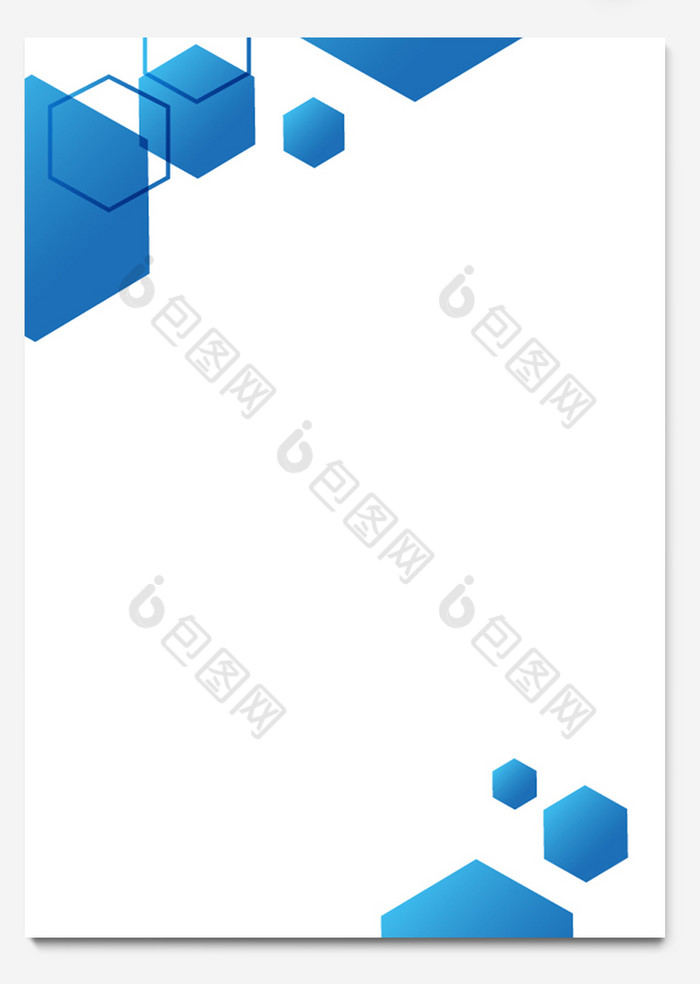 扁平幾何aiword信紙文檔背景模板