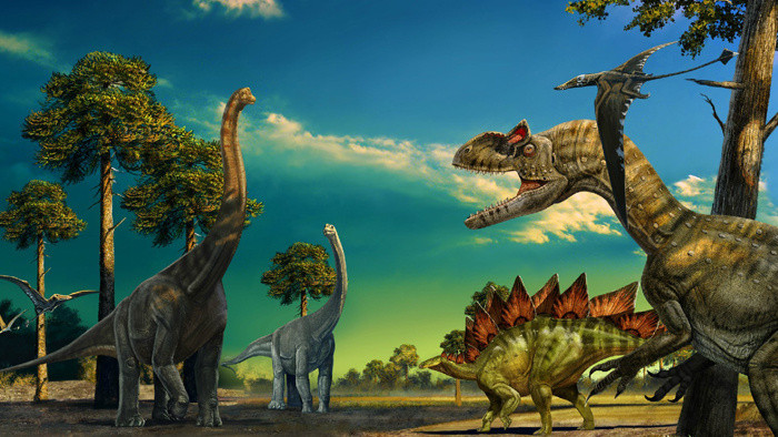 远古时代恐龙的脚步声