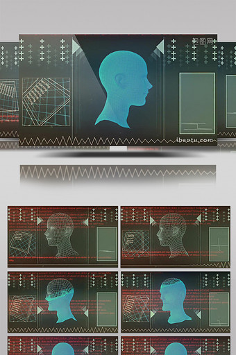 高清3D医疗人物头像扫描背景素材图片