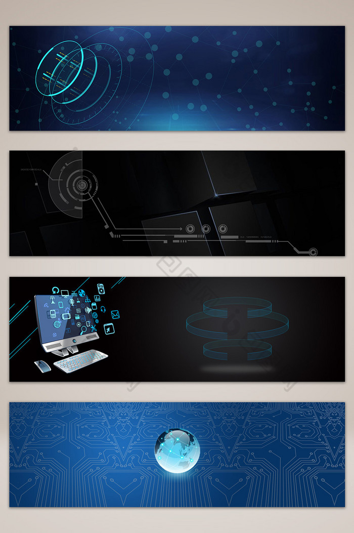 科技公司海报banner-PSD格式-包图网
