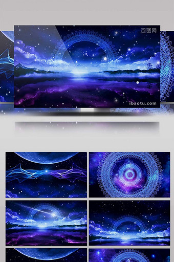 梦幻宇宙星空光效粒子花纹变换屏幕背景视频图片