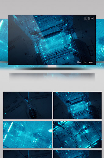蓝色粒子光束震撼夜店唯美科技立体背景视频图片