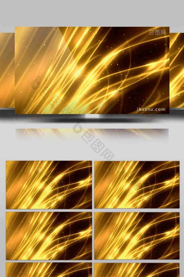 黄金线条与粒子背景循环视频素材