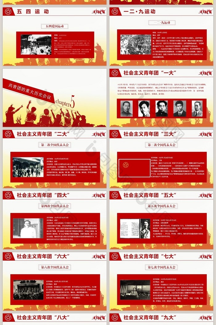中国共青团团史PPT模板