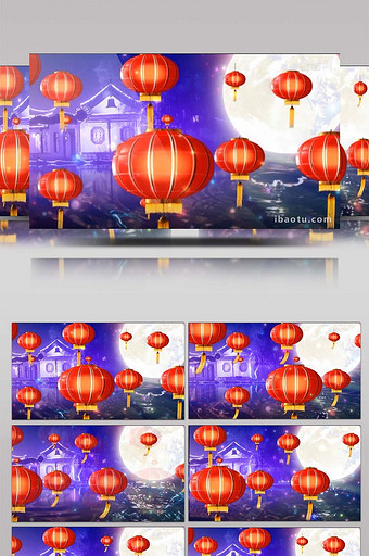 喜庆节日中国风大红灯笼舞台视频图片