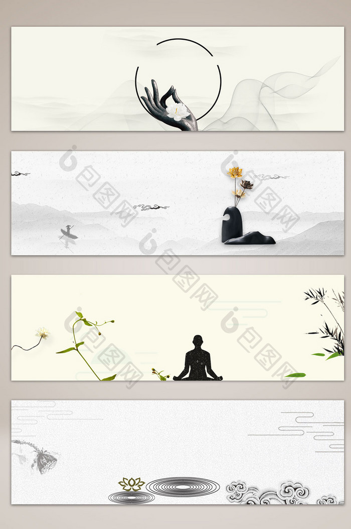 文艺手绘佛法意境banner海报 背景下载 包图网 文艺手绘佛法意境banner海报 背景下载 包图网
