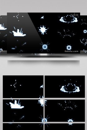 4k自带音效和透明通道的二维卡通爆炸视频