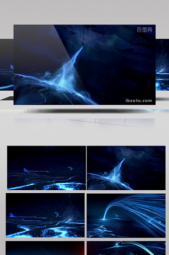 大气震撼蓝色科技技术光线流逝视频模板图片