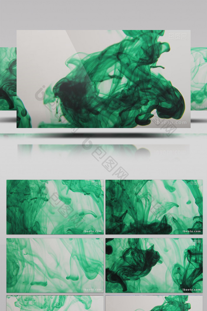 4K绿色水墨流动后期动态特效背景视频