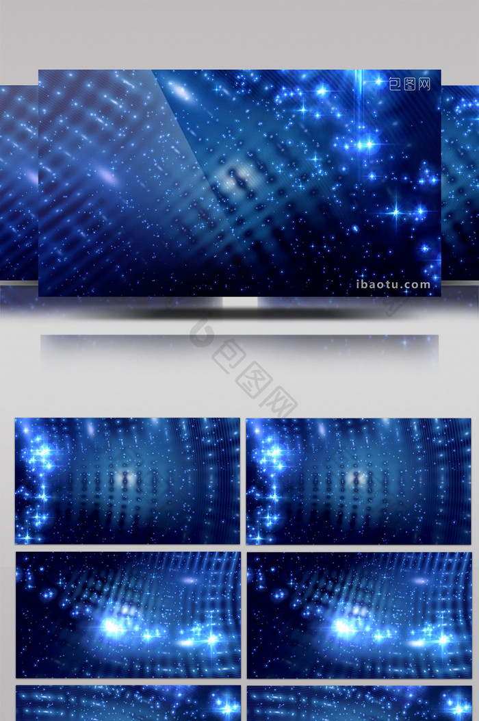 4K蓝色粒子科技感企业商务LED背景