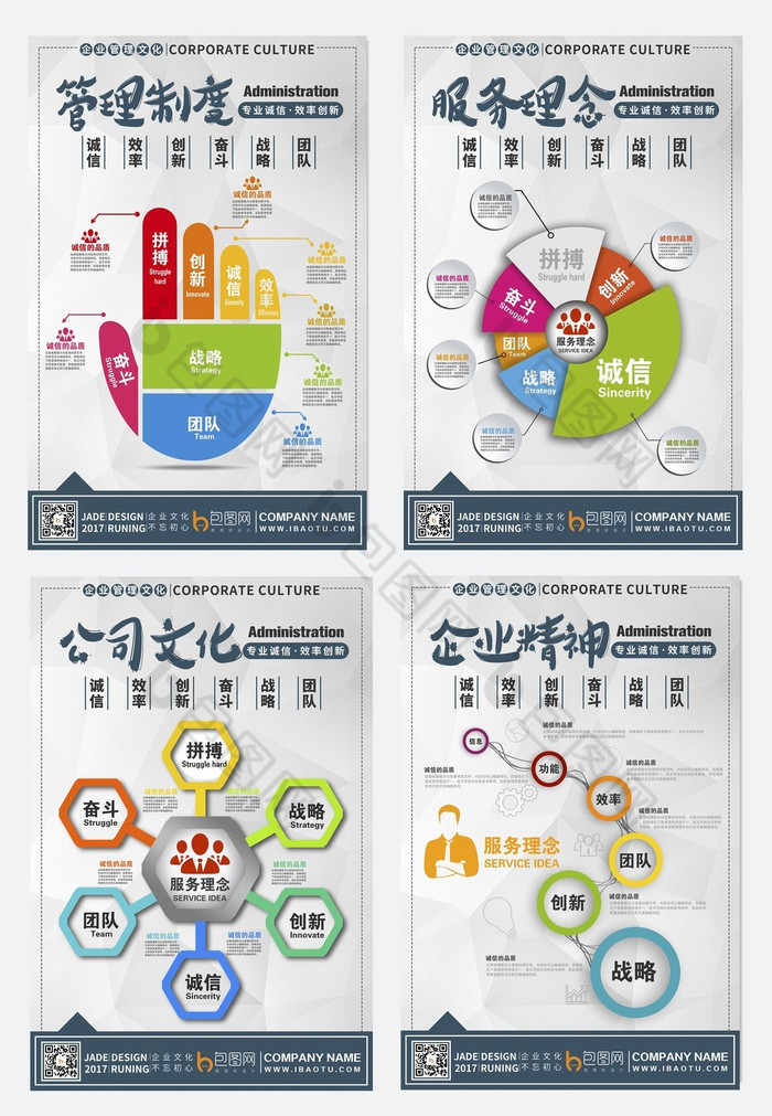 扁平化公司管理制度企业文化成套展板图片