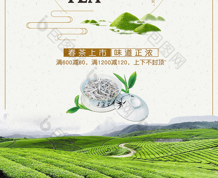 中国风白茶铁观音促销海报