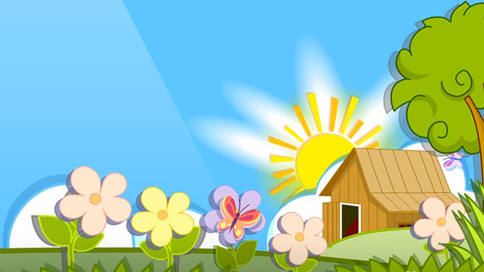 阳光明媚乡村的童话农场循环动画素材