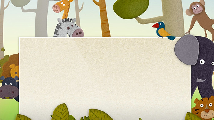 卡通儿童风格动物世界背景板视频素材