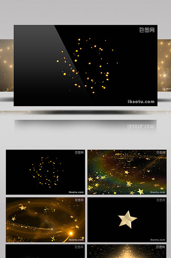 1080高清LED金色五星动态视频图片