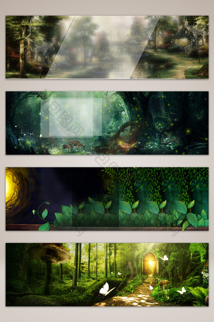 森系海报banner-PSD格式-包图网