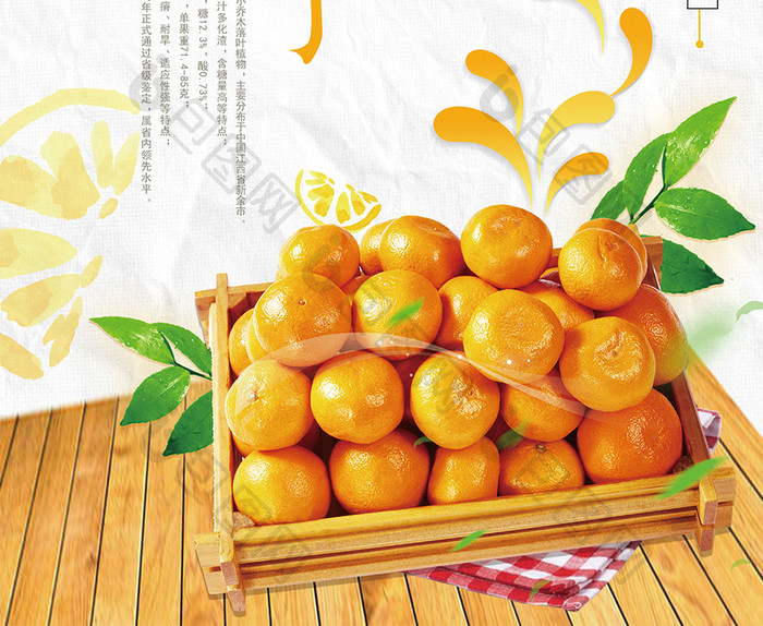 橘子熟了新鲜橘子水果美食海报