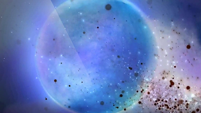 史诗4k动态视频抒情蓝月亮粒子梦幻背景