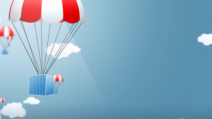 卡通降落伞高清动态视频背景素材