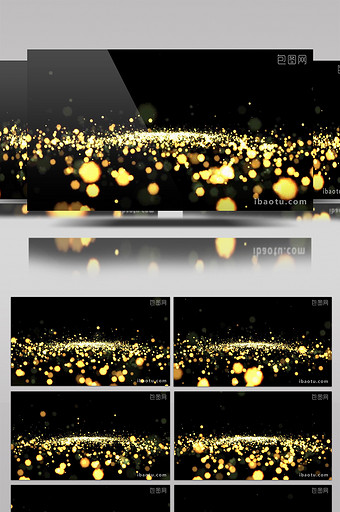 4K超清金色粒子光斑朦胧动态背景素材图片