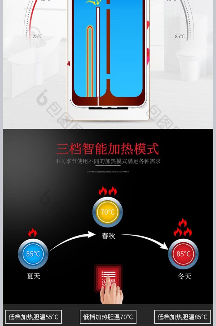 简约大气风格电热水器淘宝详情模板