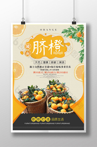 中国风赣南脐橙促销宣传海报图片