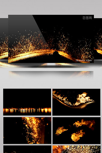 4K金色火焰流金奢华舞台庆典演出LED图片