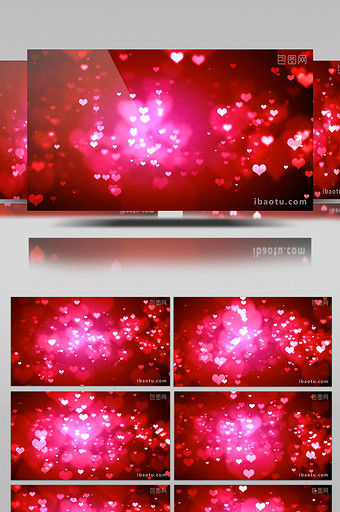 高清唯美情人节婚礼红色心形动态背景素材图片