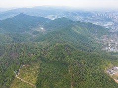 城市清澈雾霾天气航拍摄影图