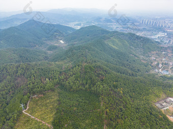 城市清澈<strong>雾霾天</strong>气航拍摄影图