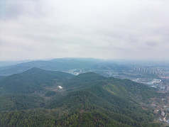 城市清澈雾霾天气航拍摄影图