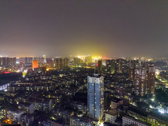 城市夜景灯光航拍摄影图