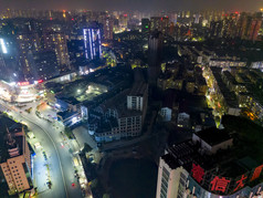 城市夜景灯光航拍摄影图