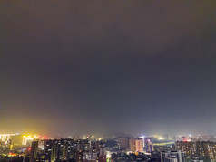 城市夜景灯光航拍摄影图