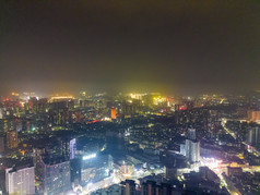 城市夜景灯光航拍摄影图