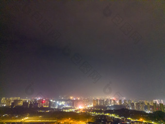 城市夜景灯光航拍摄影图