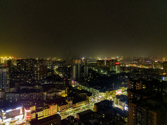 城市夜景万家灯火航拍摄影图