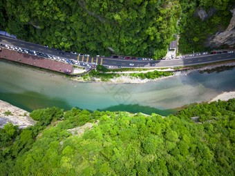 大自然山谷山清水秀航拍摄影图