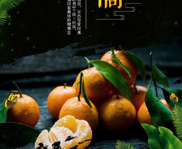 简约大气柑橘创意海报