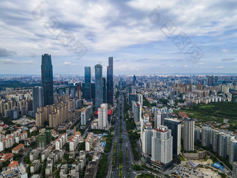 广西南宁东盟商务区商务建筑航拍摄影图
