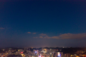 贵阳城市夜景晚霞航拍摄影图