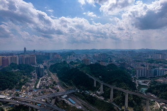 贵阳黔灵山城市风光航拍摄影图