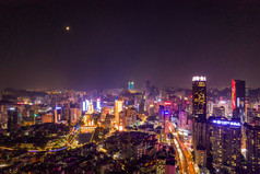 贵州贵阳城市夜景灯光航拍摄影图